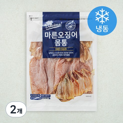 해맑은푸드 마른오징어 몸통 5미 (냉동), 400g, 2개
