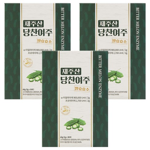 지비엠에스 제주산 당찬여주 발효효소 30p, 60g, 3개