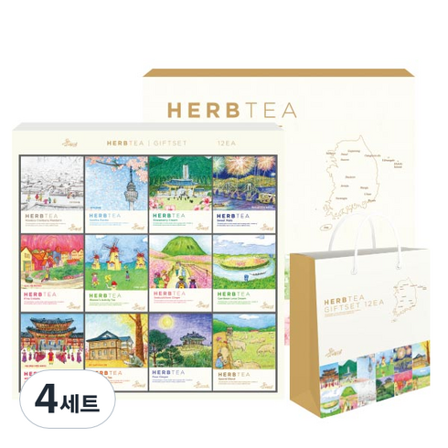 아름드레 한국의 대표도시 허브차 선물세트, 12종, 4세트