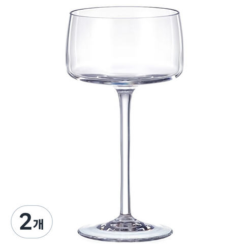 크리스탈렉스 알렉시아 플랫 낮은 샴페인 와인잔, 2개, 220ml