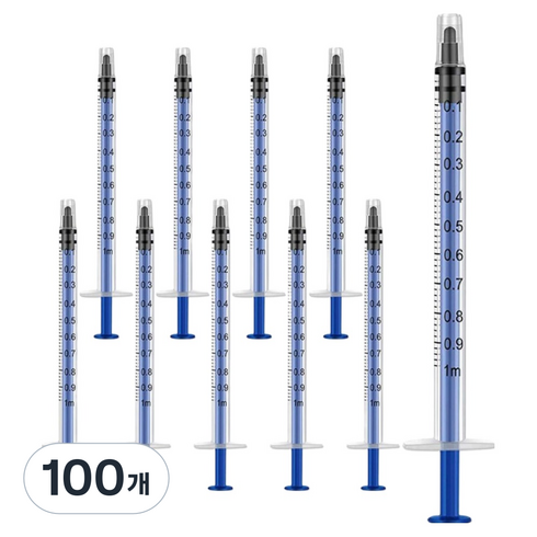 딩동펫 앵무새 소동물 다용도 주사기 1ml, 100개