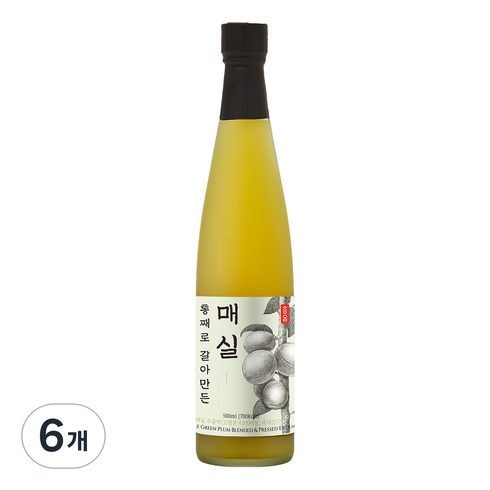 청숨 통째로 갈아만든 매실, 500ml, 6개