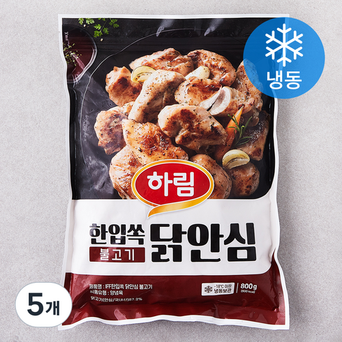 하림 IFF 한입쏙 닭안심 불고기맛 (냉동), 800g, 5개