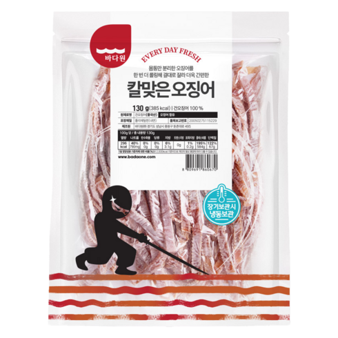 바다원 칼맞은 오징어, 130g, 1개