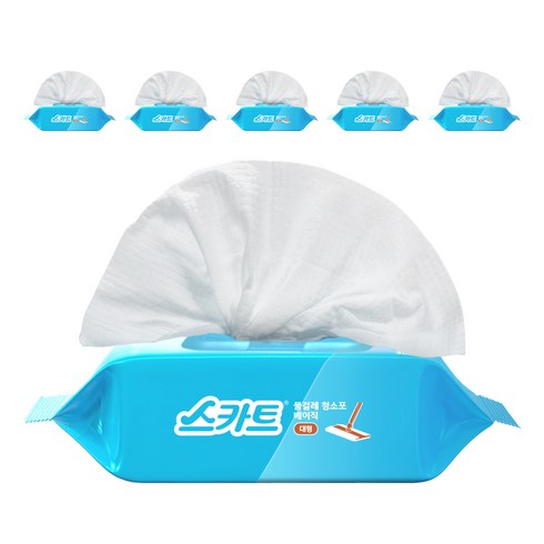 스카트 물걸레 청소포 베이직 대형 30매, 6개