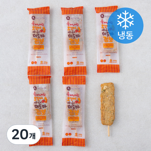 부산미도어묵 신이내린 오징어 야채 미도바 점보(냉동), 100g, 20개