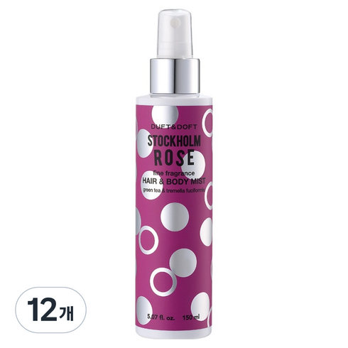 더프트앤도프트 파인프라그란스 헤어 & 바디미스트 스톡홀름로즈, 150ml, 12개