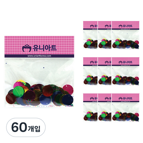 유니아트 1000 스팡클 비즈 대, 원, 60개입