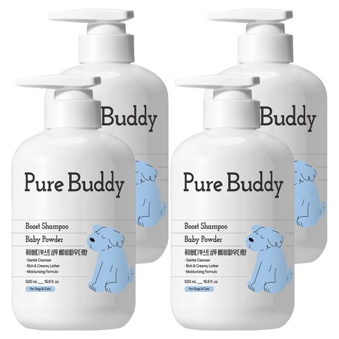 퓨어버디 부스트 샴푸 베이비파우더향, 500ml, 4개