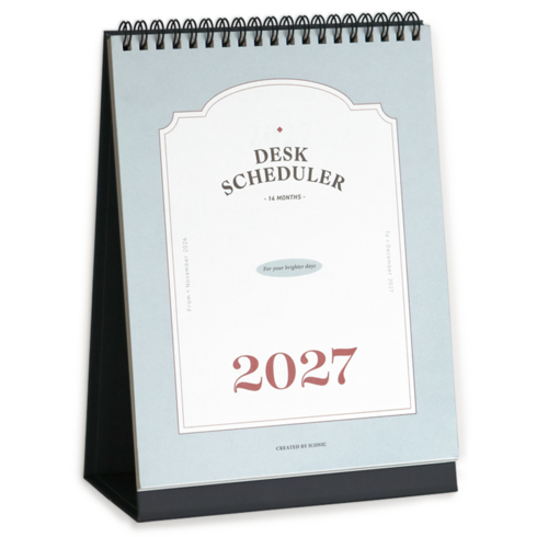아이코닉 2027 데스크 스케줄러 탁상 달력, 혼합색상, 1개