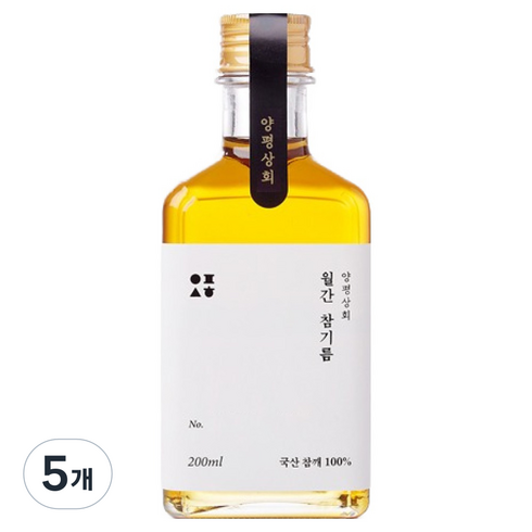 양평상회 월간 참기름, 200ml, 5개