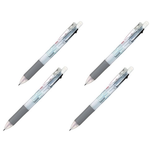 제브라 사라사 멀티펜 0.5mm 3+S, 투명, 4개