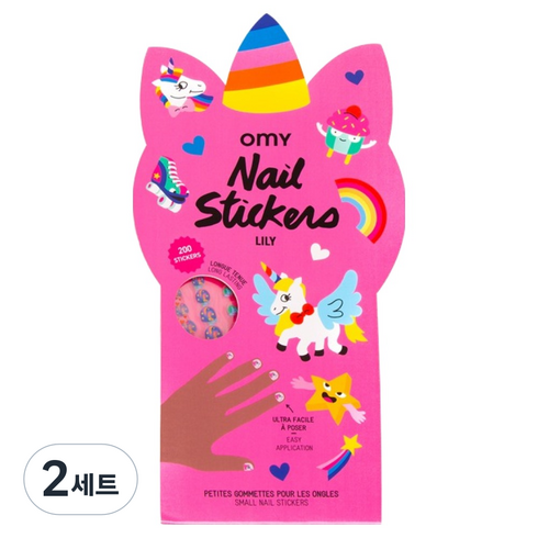 오마이 여아용 네일 스티커 릴리 200p 세트 NAIL01, 혼합색상, 2세트