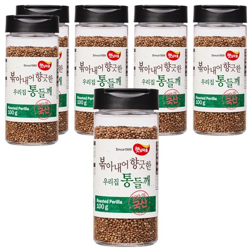햇님마을 볶아내어 향긋한 우리집 국산 통들깨, 100g, 6개