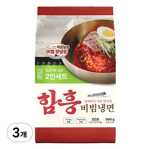 더해담 함흥비빔냉면, 500g, 3개
