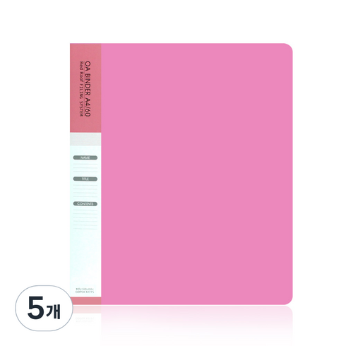 빅드림 A4 60매 OA 클리어바인더 속지추가 가능 화일, 핑크, 5개