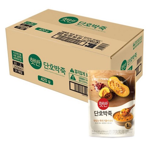 비비고 단호박죽, 420g, 21개