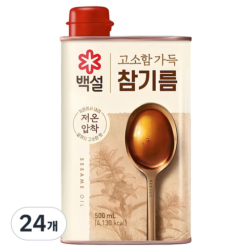 백설 고소함 가득 참기름, 500ml, 24개