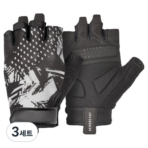 아디다스피트니스에센셜트레이닝헬스장갑 양손착용 세트, 그래픽, 3세트