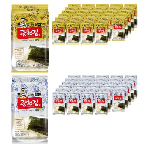 광천김 3대째 달인 재래 파래 혼합김, 64g, 6개