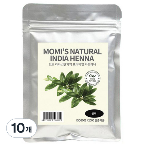 모미스 네츄럴 인디아 헤나 100g, 케미컬블랙, 10개