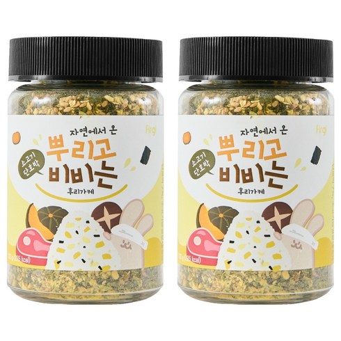 퍼기 자연에서 온 뿌리고 비비는 후리가케, 혼합맛(소고기/단호박), 100g, 2개