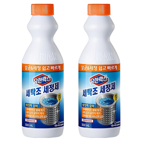 유한락스 멀티액션 세탁조 세정제, 2개, 500ml