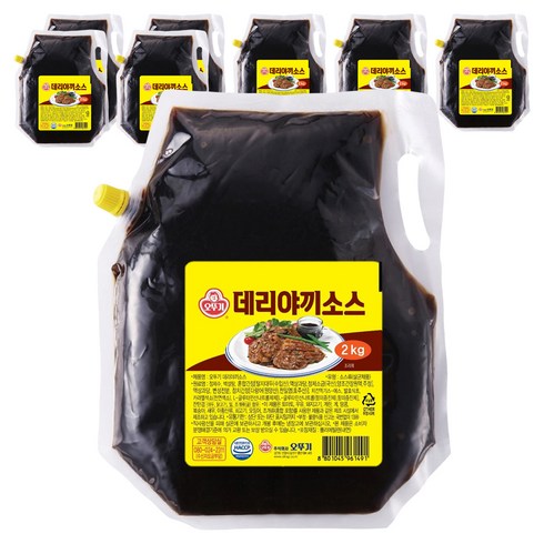 오뚜기 데리야끼소스 스파우트팩, 2kg, 8개
