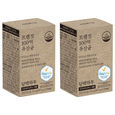 담백하루 트랜짓 100억 유산균 10.2g, 30정, 2개