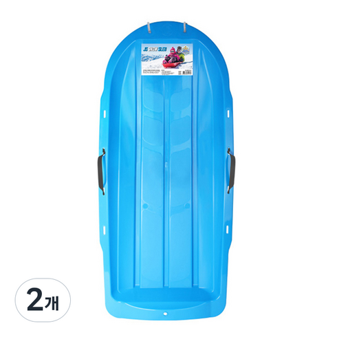 JS 아동용 SNOW SLED 등받이 눈썰매 손잡이형 블루, 2개