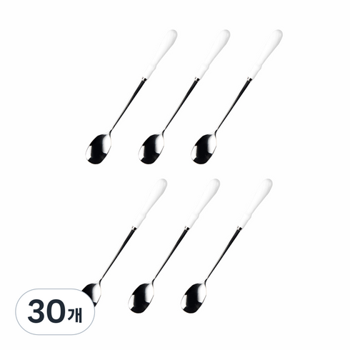 블룸엣홈 화이트젠 클래식 중티스푼, 혼합 색상, 30개