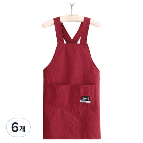 다퍼남 데일리 크로스 앞치마, 버건디, 6개