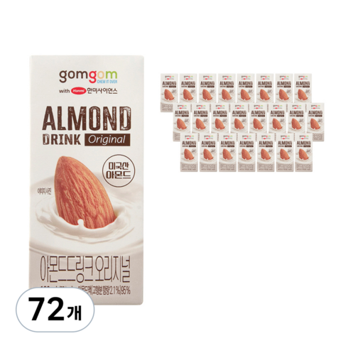 곰곰 아몬드드링크 오리지널, 190ml, 72개