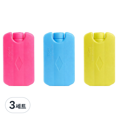 리빙메이커 다회용 휴대용 하드케이스 3종 아이스팩 150ml 12 x 7.6 x 1.5 cm, 3세트