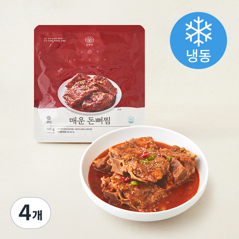 안원당 매운 돈뼈찜 (냉동), 700g, 4개