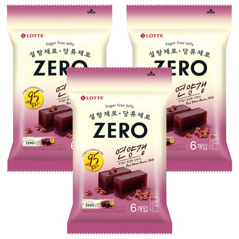 롯데제로 연양갱 50g x 6p, 300g, 3개