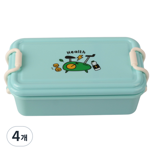 콩콩 간식 도시락통, 민트, 4개
