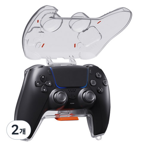 칸탐 PS5 듀얼센스 컨트롤러 보관 케이스, 투명, 2개