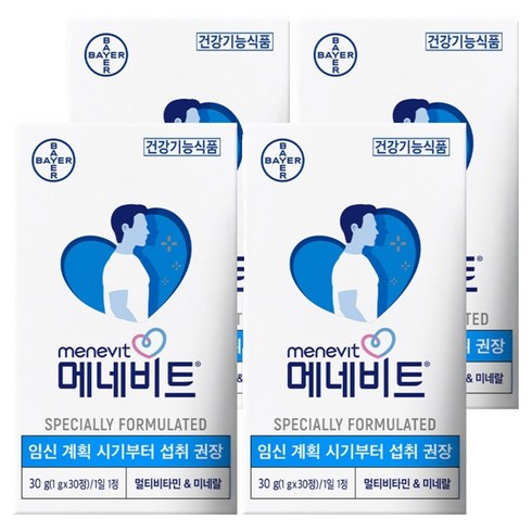 메네비트 남성용 임신준비 멀티 비타민 30g, 30정, 4개