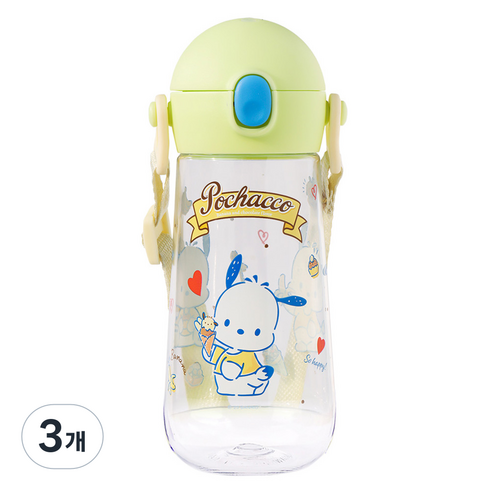 릴팡 더보틀 원터치 어깨끈 트라이탄 물통, 포차코, 470ml, 3개