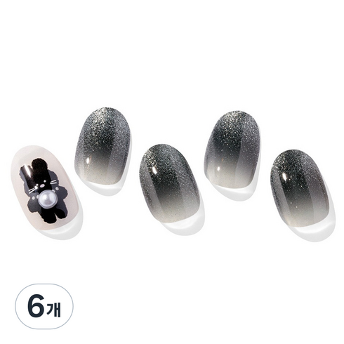 오호라 N 버니 네일스티커 세트, 블랙, 6개