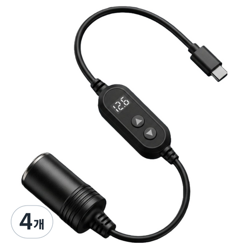 오토크루 USB-C PD 12V 시거잭 변환 케이블 차량용 컨버터 36W AC-TL97, 4개, 1구