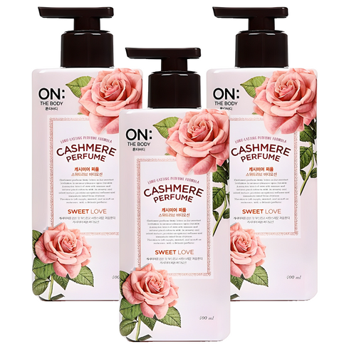 온더바디 캐시미어 퍼퓸 바디로션 스위트 러브향, 400ml, 3개