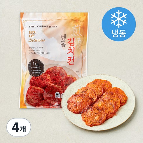 글로벌냉동식품 김치전 (냉동), 1kg, 4개