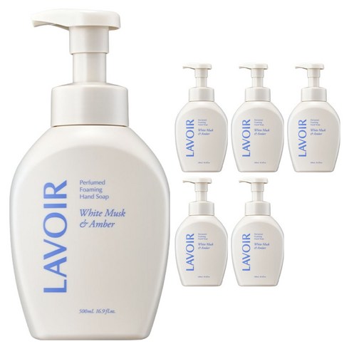 라브아 퍼퓸 포밍 핸드 워시 화이트머스크 앤 앰버, 500ml, 6개