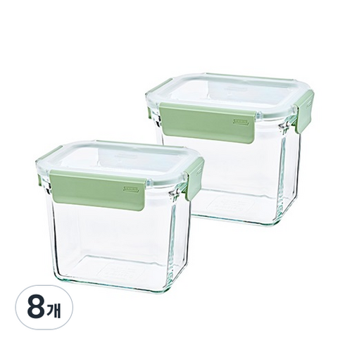 글라스락 퓨어 릴렉스 그린 직도어, 8개, 920ml