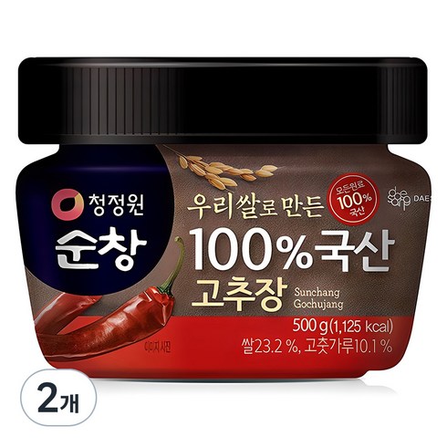 청정원순창 우리쌀 고추장, 500g, 2개