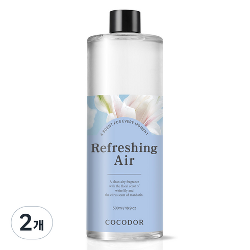 코코도르 대용량 디퓨저 리필, 리프레싱에어, 500ml, 2개