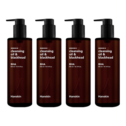 한스킨 클렌징오일 앤 블랙헤드 BHA, 300ml, 4개