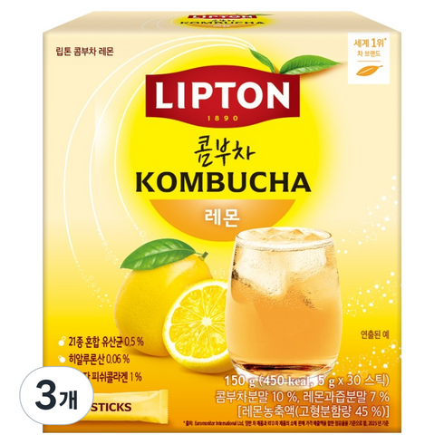 립톤 콤부차 레몬, 5g, 3개, 30개입